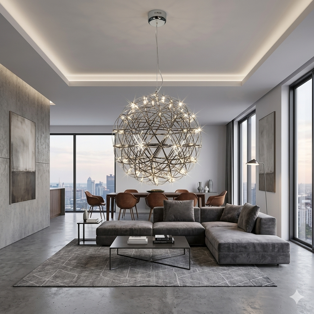 Ефектний підвісний LED-світильник у стилі лофт Levistella 792D1152-92 (600) хром 22 Вт нейтральне світло