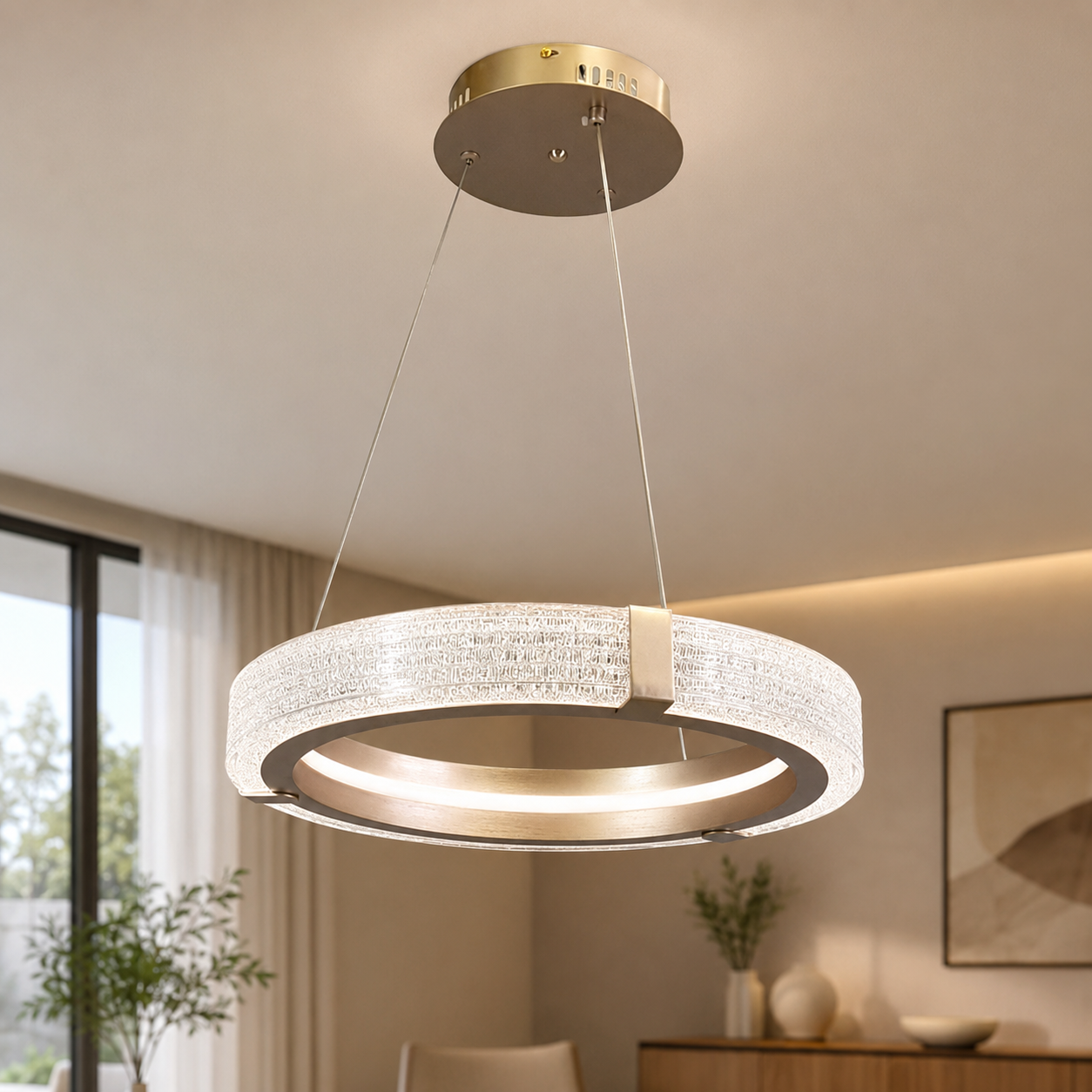 Світлодіодна люстра підвісна Artlight MB240118/40RGD з одним кільцем, 52W
