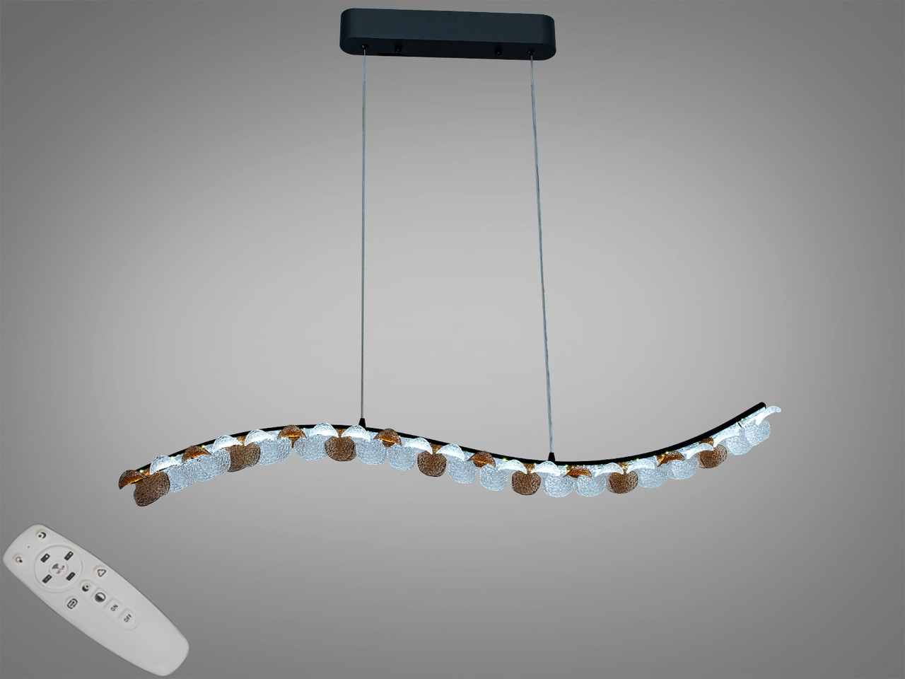 Підвісна LED люстра Diasha MD2511/1000BK хвиляста чорна 55Вт з пультом Підвісна LED люстра Diasha MD2511/1000BK хвиляста чорна 55Вт з пультом