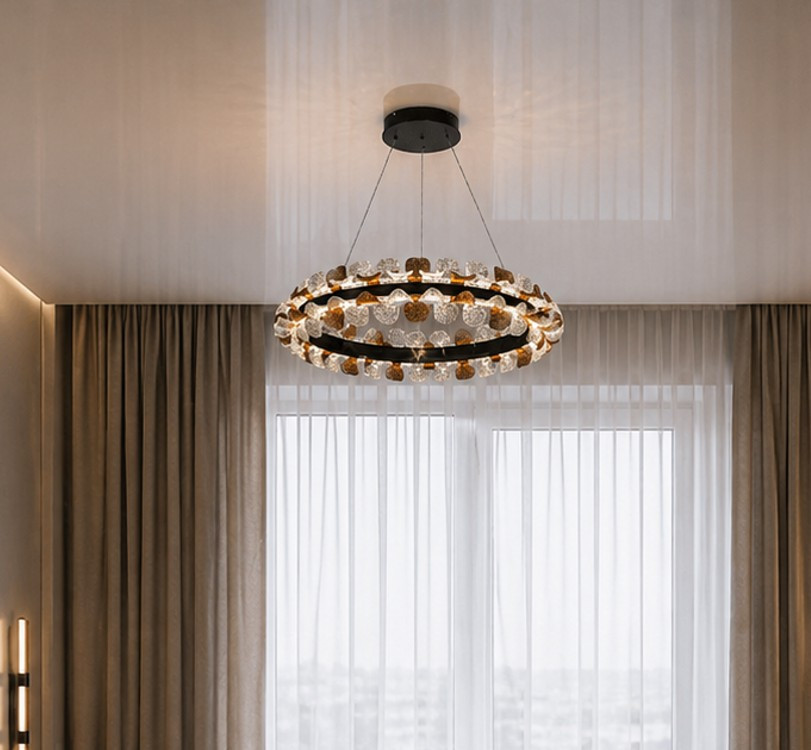 Сучасна підвісна LED люстра Diasha MD2511/600BK чорна 86W з пультом