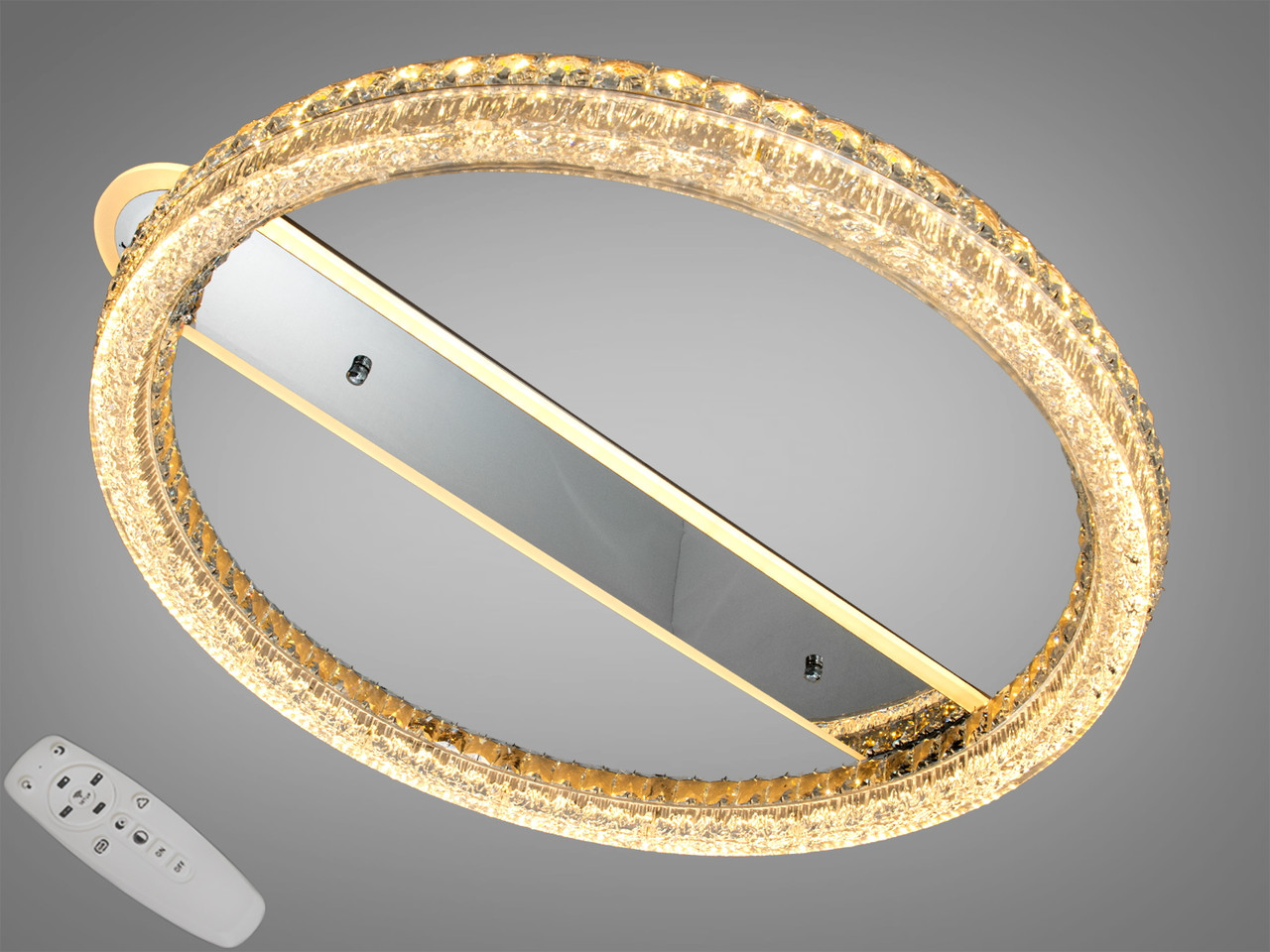 LED стельова люстра Diasha MX6027/600HR пульт хром 150 Вт CCT 20 м2
