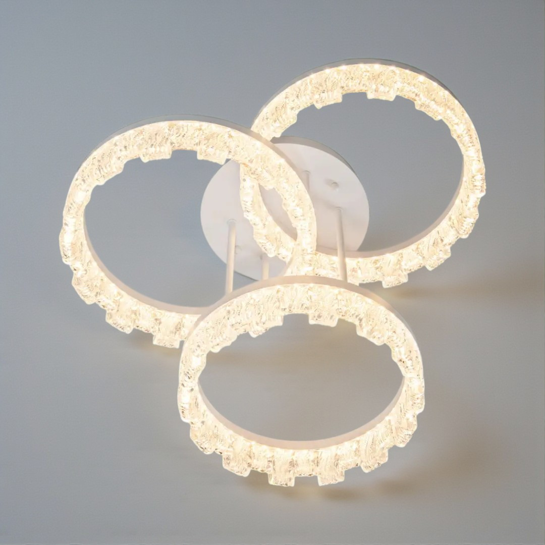 Сучасна стельова LED-люстра Diasha MX78204/3WH 90W, три кільця, 3 режими світла, 52 см Сучасна стельова LED-люстра Diasha MX78204/3WH 90W, три кільця, 3 режими світла, 52 см