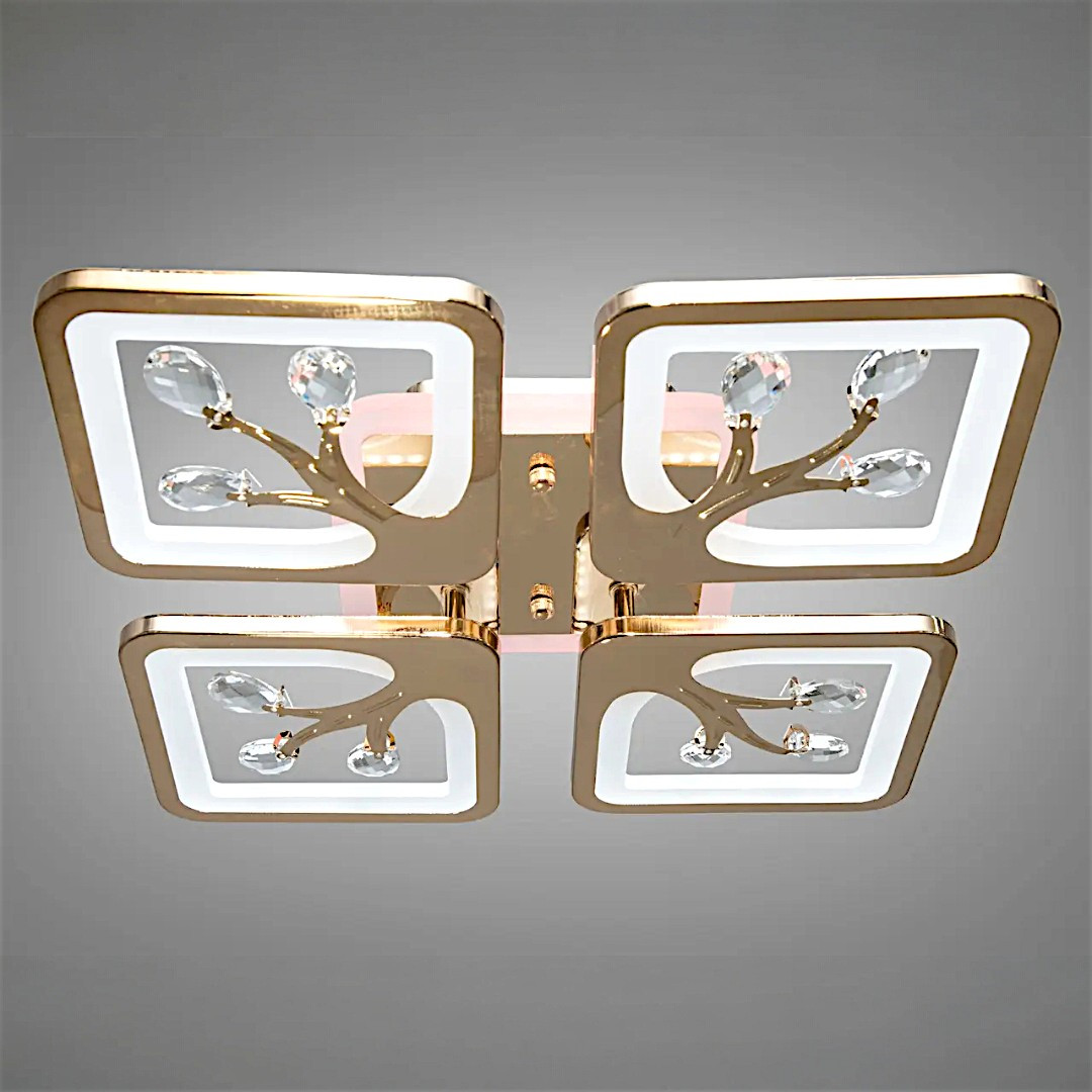 Стильна стельова LED-люстра в дитячу Diasha S8157/4G LED 3color — золото, 85 Вт, 37×37 см Стильна стельова LED-люстра в дитячу Diasha S8157/4G LED 3color — золото, 85 Вт, 37×37 см