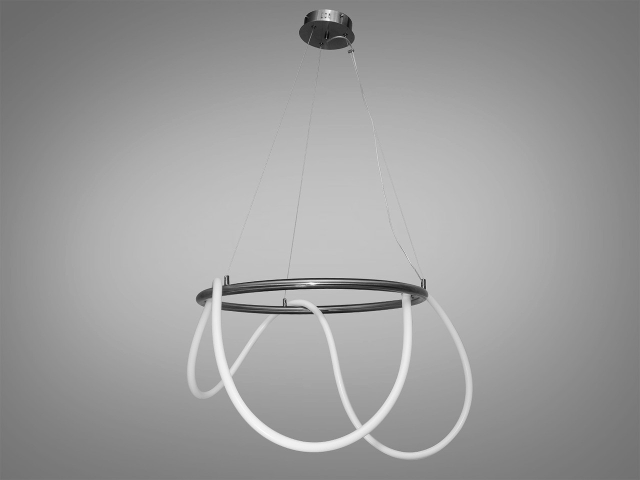 Люстра стельова LED Diasha SY9752-D600BHR Роуплайт, 32W, чорний хром, регульована висота, для коридору та вітальні