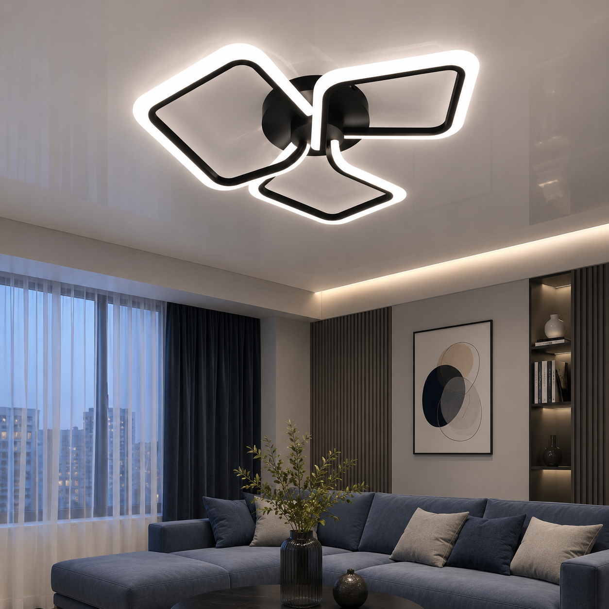 Світлодіодна стельова люстра Artlight WG5146-3BK, 53 Вт, чорна Світлодіодна стельова люстра Artlight WG5146-3BK, 53 Вт, чорна