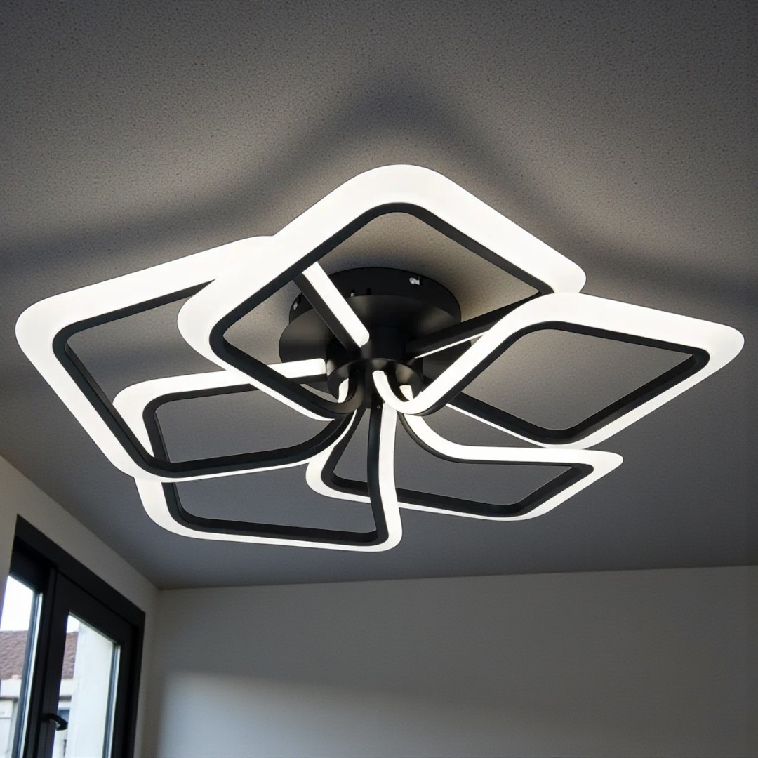 LED-люстра стельового типу Diasha WG5146/5BK 85W, 5 модулів, 3 кольори світла, Ø75 см LED-люстра стельового типу Diasha WG5146/5BK 85W, 5 модулів, 3 кольори світла, Ø75 см