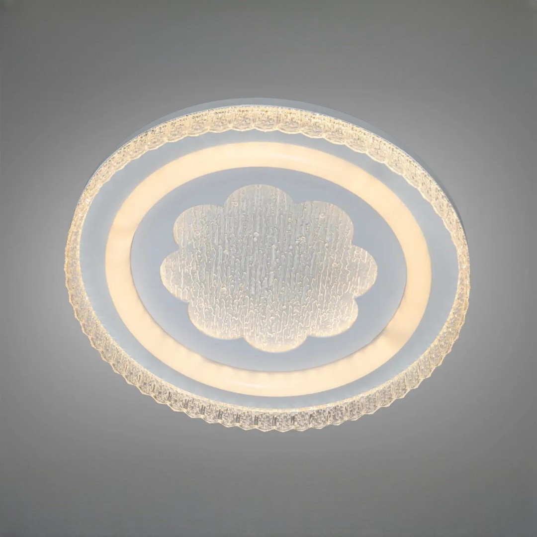 Стельова LED-люстра Diasha WG5156/C WH 85W, кругла, 3 кольори світла, Ø48 см, настінний вимикач